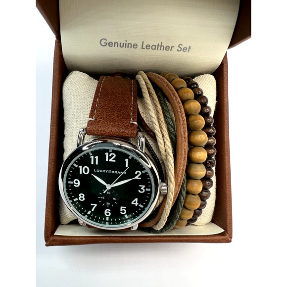 New Lucky Brand Men's Watch With Genuine Leather Straps and Bracelet set. - Picture 4 of 7